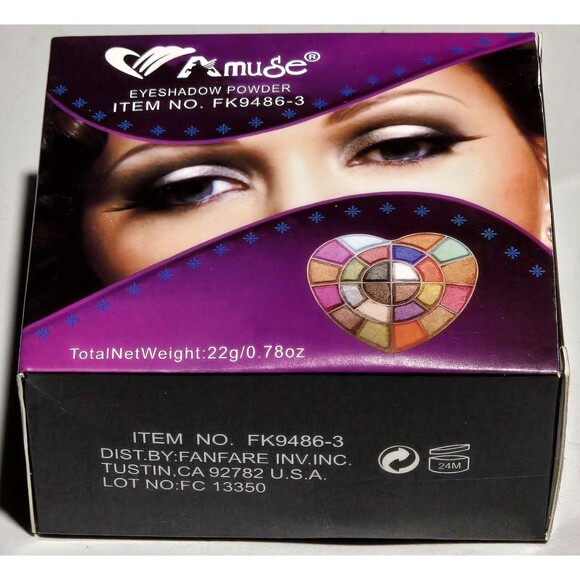 Amuse Eyeshadow Powder Palette FK9486-3 Fashion 24 Colors Heart 22 g Sealed NWT - Picture 1 of 4